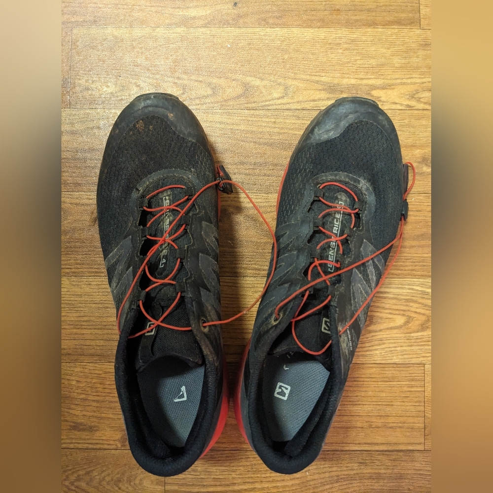 Salomon Sense Ride 4 Mens Size 12.5 Black Red 413781 Hiking Trail Run Shoe